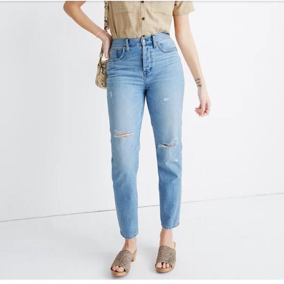 Madewell Denim - Madewell | The Perfect Vintage Jean in Duncannon Wash: Ripped Edition Size 24